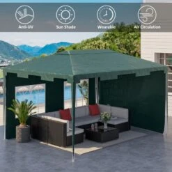 Outsunny Garden Gazebo Marquee With 2 Sidewalls 3000x4000mm - Green - 84C-329V01GN 17 Outsunny Garden Gazebo Marquee With 2 Sidewalls 3000x4000mm - Green - 84C-329V01GN -OUTSUNNY Sales Shop outsunny 84c 329v01gn 4
