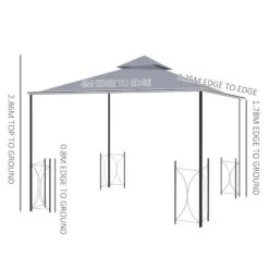 Outsunny 2 Tier Garden Gazebo With Curtains And Nets 3350x4000mm - Grey - 84C-331LG -OUTSUNNY Sales Shop outsunny 84c 331lg 2