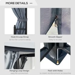 Outsunny 2 Tier Garden Gazebo With Curtains And Nets 3350x4000mm - Grey - 84C-331LG -OUTSUNNY Sales Shop outsunny 84c 331lg 5