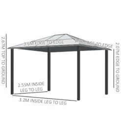 Outsunny Hardtop Garden Gazebo With Curtains And Nets 3000x3600mm - Khaki - 84C-347V00KK 15 Outsunny Hardtop Garden Gazebo With Curtains And Nets 3000x3600mm - Khaki - 84C-347V00KK -OUTSUNNY Sales Shop outsunny 84c 347v00kk 2