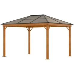 Outsunny Hardtop Garden Gazebo With Curtains And Nets 3000x3600mm - Khaki - 84C-347V00KK 10 Outsunny Hardtop Garden Gazebo With Curtains And Nets 3000x3600mm - Khaki - 84C-347V00KK -OUTSUNNY Sales Shop outsunny 84c 347v00kk 8
