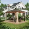 Outsunny Hardtop Garden Gazebo With Curtains And Nets 3000x3600mm - Khaki - 84C-347V00KK 19 Outsunny Hardtop Garden Gazebo With Curtains And Nets 3000x3600mm - Khaki - 84C-347V00KK -OUTSUNNY Sales Shop outsunny 84c 347v00kk 9