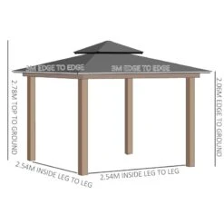 Outsunny 2 Tier Hardtop Gazebo With Curtains And Nets 3000x3000mm - Khaki - 84C-364V00KK 17 Outsunny 2 Tier Hardtop Gazebo With Curtains And Nets 3000x3000mm - Khaki - 84C-364V00KK -OUTSUNNY Sales Shop outsunny 84c 364v00kk