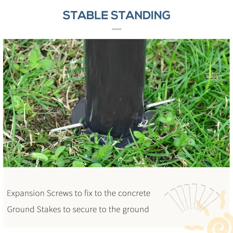 Outsunny 2 Tier Hardtop Gazebo With Curtains And Nets 3000x3000mm - Khaki - 84C-364V00KK 5 Outsunny 2 Tier Hardtop Gazebo With Curtains And Nets 3000x3000mm - Khaki - 84C-364V00KK - Image 5