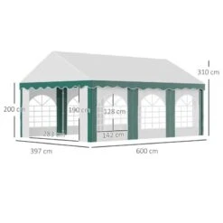 Outsunny Marquee With 6x Windows & 2 Doors 4000x6000mm - White & Green - 84C-369V01GN 18 Outsunny Marquee With 6x Windows & 2 Doors 4000x6000mm - White & Green - 84C-369V01GN -OUTSUNNY Sales Shop outsunny 84c 369v01gn 2
