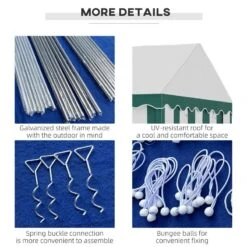 Outsunny Marquee With 6x Windows & 2 Doors 4000x6000mm - White & Green - 84C-369V01GN 14 Outsunny Marquee With 6x Windows & 2 Doors 4000x6000mm - White & Green - 84C-369V01GN -OUTSUNNY Sales Shop outsunny 84c 369v01gn 6