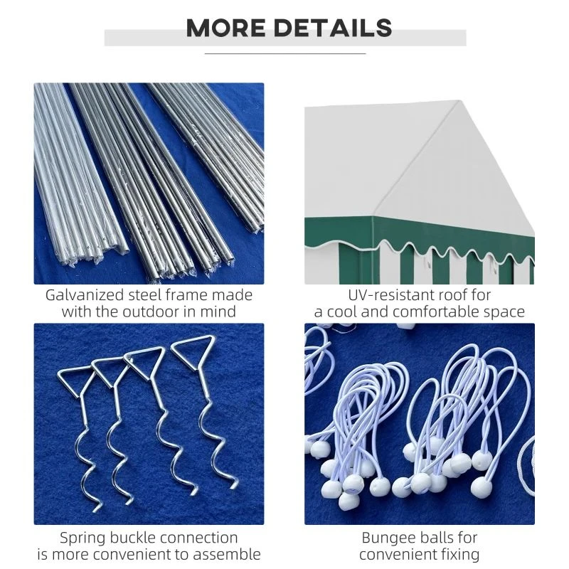 Outsunny Marquee With 6x Windows & 2 Doors 4000x6000mm - White & Green - 84C-369V01GN 5 Outsunny Marquee With 6x Windows & 2 Doors 4000x6000mm - White & Green - 84C-369V01GN - Image 5