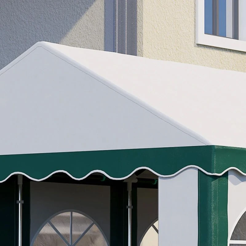 Outsunny Marquee With 6x Windows & 2 Doors 4000x6000mm - White & Green - 84C-369V01GN 4 Outsunny Marquee With 6x Windows & 2 Doors 4000x6000mm - White & Green - 84C-369V01GN - Image 4