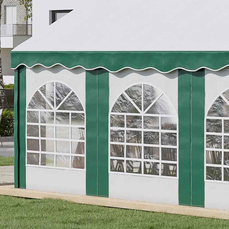 Outsunny Marquee With 6x Windows & 2 Doors 4000x6000mm - White & Green - 84C-369V01GN 3 Outsunny Marquee With 6x Windows & 2 Doors 4000x6000mm - White & Green - 84C-369V01GN - Image 3