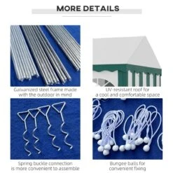 Outsunny Marquee With 8x Windows & 2 Doors 4000x8000mm - White & Green - 84C-369V02GN -OUTSUNNY Sales Shop outsunny 84c 369v02gn 6