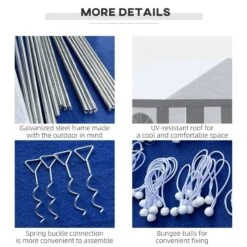 Outsunny Marquee With 4x Windows & 2 Doors 4000x4000mm - White & Grey - 84C-375V01GY -OUTSUNNY Sales Shop outsunny 84c 375v01gy 6