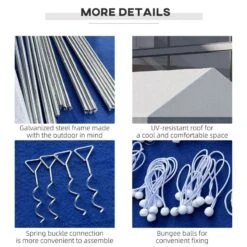 Outsunny Marquee With 8x Windows & 2 Doors 4000x8000mm - White & Grey - 84C-375V03GY -OUTSUNNY Sales Shop outsunny 84c 375v03gy 6