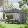Outsunny Pop-Up Garden Gazebo With Leg Weight Bags And 2 Side Walls 3000x3000mm - Dark Grey - 84C-403V00CG 20 Outsunny Pop-Up Garden Gazebo With Leg Weight Bags And 2 Side Walls 3000x3000mm - Dark Grey - 84C-403V00CG -OUTSUNNY Sales Shop outsunny 84c 403v00cg 9