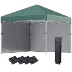 Outsunny Pop-Up Garden Gazebo With Leg Weight Bags And 2 Side Walls 3000x3000mm - Green - 84C-403V00GN 19 Outsunny Pop-Up Garden Gazebo With Leg Weight Bags And 2 Side Walls 3000x3000mm - Green - 84C-403V00GN -OUTSUNNY Sales Shop outsunny 84c 403v00gn 1