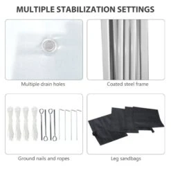 Outsunny Pop-Up Garden Gazebo With Leg Weight Bags And 2 Side Walls 3000x3000mm - White - 84C-403V00WT -OUTSUNNY Sales Shop outsunny 84c 403v00wt 6