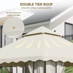 Outsunny 2 Tier Gazebo Replacement Canopy 3000x3000mm - Cream White - 84C-421V00CW 12 Outsunny 2 Tier Gazebo Replacement Canopy 3000x3000mm - Cream White - 84C-421V00CW -OUTSUNNY Sales Shop outsunny 84c 421v00cw 4