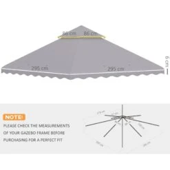 Outsunny 2 Tier Gazebo Replacement Canopy 3000x3000mm - Light Grey - 84C-421V00LG -OUTSUNNY Sales Shop outsunny 84c 421v00lg 2