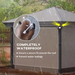 Outsunny Gazebo Waterproof Protective Cover 3000x3000mm - Clear - 84C-426V00CR -OUTSUNNY Sales Shop outsunny 84c 426v00cr 4