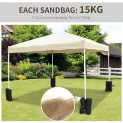 Outsunny Gazebo Leg Weighted Sandbags X4 - Black - B1-0055 -OUTSUNNY Sales Shop outsunny b1 0055 4