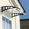 Outsunny Outdoor Door Canopy 1.2m - White Sheet & Black Bracket - B70-011V02WT -OUTSUNNY Sales Shop outsunny b70011v02wt lifestyle