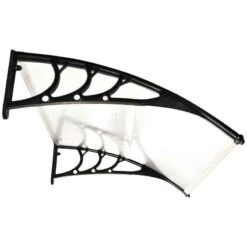 Outsunny Outdoor Door Canopy 1.2m - White Sheet & Black Bracket - B70-011V02WT -OUTSUNNY Sales Shop outsunny b70011v02wt underside