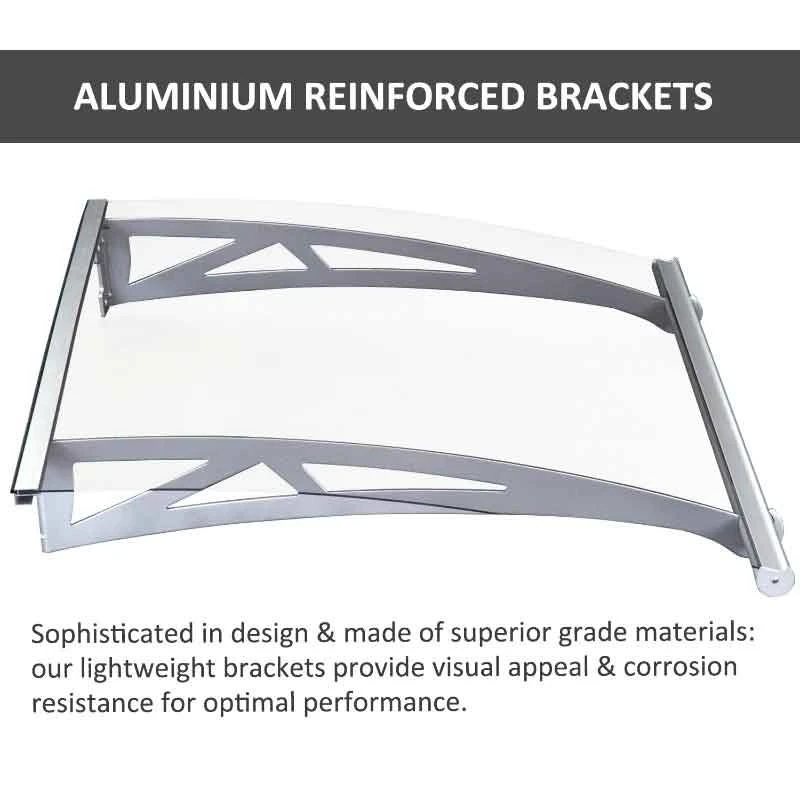 Outsunny Outdoor Door Canopy 1.2m -Transparent/Silver - B70-031 9 Outsunny Outdoor Door Canopy 1.2m -Transparent/Silver - B70-031 - Image 9
