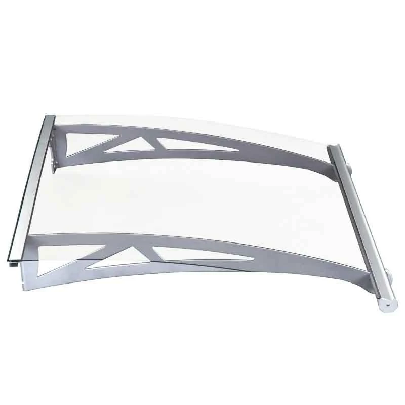 Outsunny Outdoor Door Canopy 1.2m -Transparent/Silver - B70-031 4 Outsunny Outdoor Door Canopy 1.2m -Transparent/Silver - B70-031 - Image 4