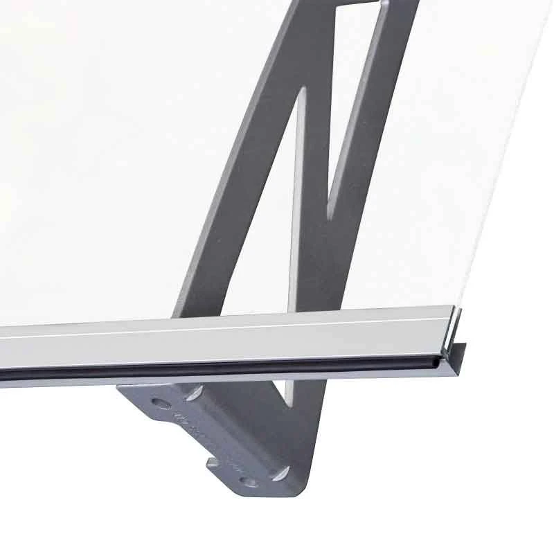 Outsunny Outdoor Door Canopy 1.2m -Transparent/Silver - B70-031 7 Outsunny Outdoor Door Canopy 1.2m -Transparent/Silver - B70-031 - Image 7