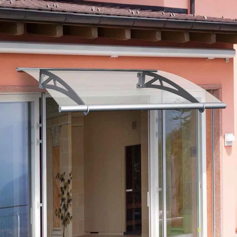 Outsunny Outdoor Door Canopy 1.2m -Transparent/Silver - B70-031 2 Outsunny Outdoor Door Canopy 1.2m -Transparent/Silver - B70-031 - Image 2
