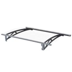 Outsunny Outdoor Door Canopy 1.2m -Transparent/Silver - B70-031 14 Outsunny Outdoor Door Canopy 1.2m -Transparent/Silver - B70-031 -OUTSUNNY Sales Shop outsunny b70031 side view
