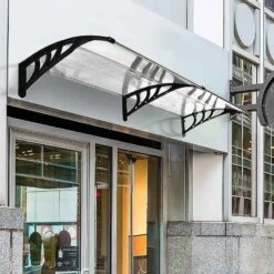 Outsunny Outdoor Door Canopy 1.95m - Clear Sheet & Black Bracket - B70-047WT 11 Outsunny Outdoor Door Canopy 1.95m - Clear Sheet & Black Bracket - B70-047WT -OUTSUNNY Sales Shop outsunny b70047wt main image