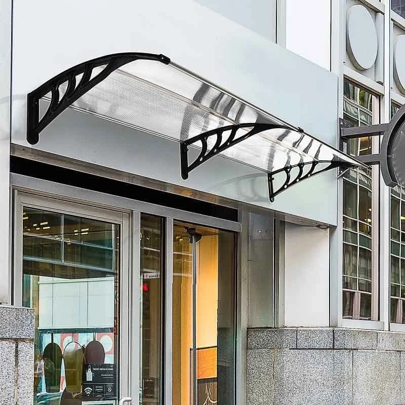 Outsunny Outdoor Door Canopy 1.95m - Clear Sheet & Black Bracket - B70-047WT 2 Outsunny Outdoor Door Canopy 1.95m - Clear Sheet & Black Bracket - B70-047WT - Image 2