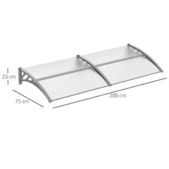 Outsunny Outdoor Door Canopy 2m - Clear Sheet & Grey Bracket - B70-051 19 Outsunny Outdoor Door Canopy 2m - Clear Sheet & Grey Bracket - B70-051 -OUTSUNNY Sales Shop outsunny b70051 dimensions