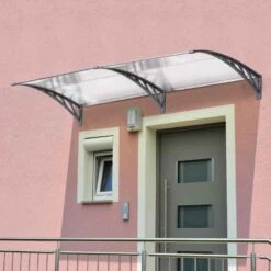 Outsunny Outdoor Door Canopy 2m - Clear Sheet & Grey Bracket - B70-051 12 Outsunny Outdoor Door Canopy 2m - Clear Sheet & Grey Bracket - B70-051 -OUTSUNNY Sales Shop outsunny b70051 lifestyle1