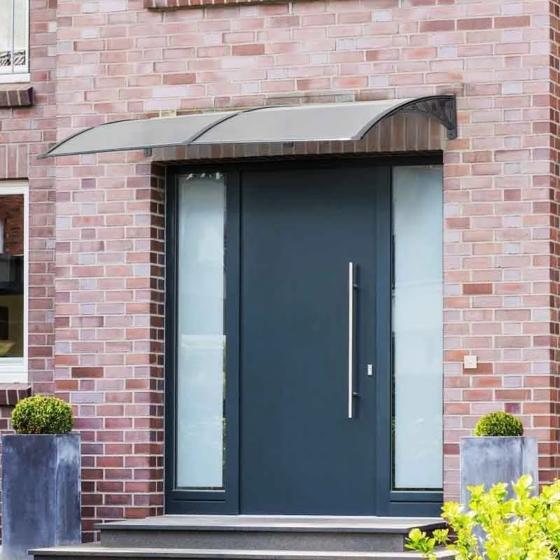 Outsunny Outdoor Door Canopy 2m - Clear Sheet & Grey Bracket - B70-051 1 Outsunny Outdoor Door Canopy 2m - Clear Sheet & Grey Bracket - B70-051