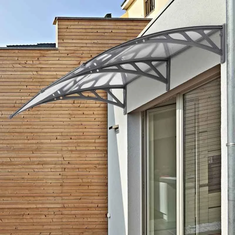 Outsunny Outdoor Door Canopy 2m - Clear Sheet & Grey Bracket - B70-051 2 Outsunny Outdoor Door Canopy 2m - Clear Sheet & Grey Bracket - B70-051 - Image 2