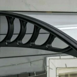 Outsunny Door Canopy 3m - Clear/Black - B70-058V03BK -OUTSUNNY Sales Shop outsunny b70058v03bk close up