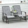 Outsunny Metal Double Garden Swing Chair With Table - Grey - 84A-011V01 -OUTSUNNY Sales Shop outunny 84a 011v01 9