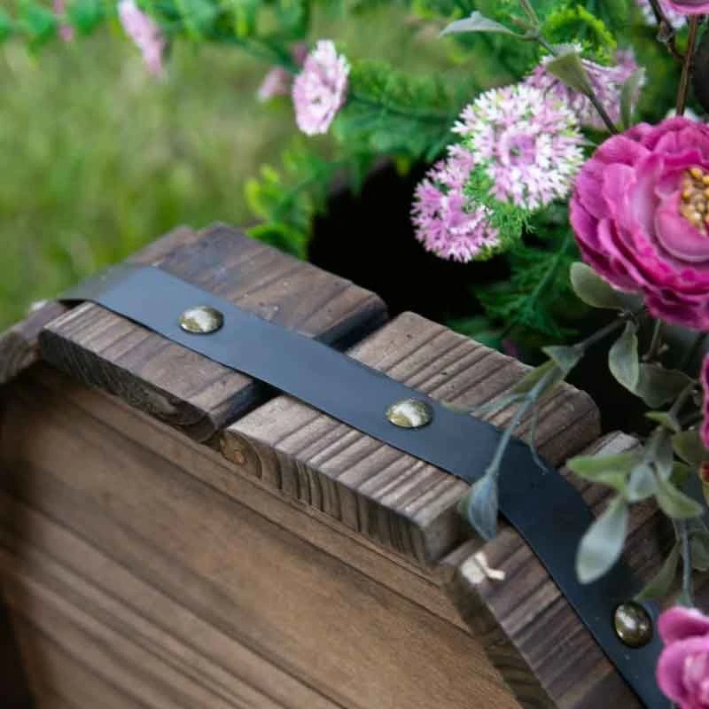 Outsunny 2 Piece Wooden Garden Planter - Brown - 845-448 4 Outsunny 2 Piece Wooden Garden Planter - Brown - 845-448 - Image 4