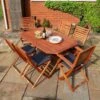 Rowlinson Plumley 8 Piece Dining Set With Grey Cushions + Grey Parasol - PGYP27GY