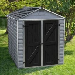 Rowlinson Palram 6x8 Skylight Grey Deco Apex Shed - PLSKY68GD