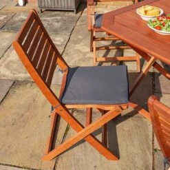 Rowlinson Plumley 7 Piece Dining Set With Grey Cushions - PLUMGREY6 -OUTSUNNY Sales Shop plumgrey6 03 min