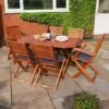 Rowlinson Plumley 7 Piece Dining Set With Grey Cushions - PLUMGREY6 -OUTSUNNY Sales Shop plumgrey6 09 min