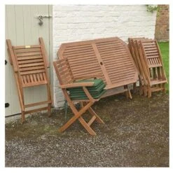 Rowlinson Plumley 7 Piece Dining Set With Green Cushions - PLUMSET -OUTSUNNY Sales Shop plumset foldable