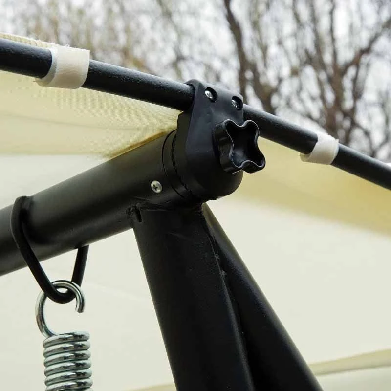 Outsunny 2-in-1 Convertible Garden Swing Chair - Cream White - 84A-051CW 10 Outsunny 2-in-1 Convertible Garden Swing Chair - Cream White - 84A-051CW - Image 10