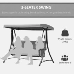 Outsunny 3 Person Porch Swing Chair With High Back - Charcoal Grey - 84A-110CG -OUTSUNNY Sales Shop qqm75618026113d6b.jpg