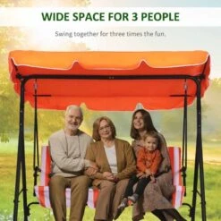 Outsunny 3 Seater Swing Chair With Canopy - Orange - 84A-054OG 18 Outsunny 3 Seater Swing Chair With Canopy - Orange - 84A-054OG -OUTSUNNY Sales Shop qst75618595c28688.jpg