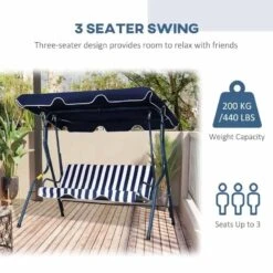 Outsunny 3-Seater Metal Swing Chair - Blue - 84A-118BU -OUTSUNNY Sales Shop r0tb101819335d7b5.jpg