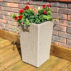 Rowlinson Square Rattan Planter Natural (Pack Of 2) - PLWICK502