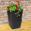 Rowlinson Square Rattan Planter Black (Pack Of 2) - PLWICK50BL2